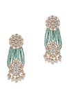 Buy_Riana Jewellery_Green Pearls, Crystals, Beads Embellished Earrings _at_Aza_Fashions