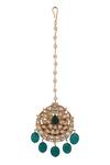 Buy_Riana Jewellery_Green Pearl Embellished Maangtikka _at_Aza_Fashions