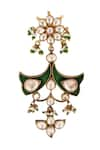 Buy_Riana Jewellery_Green Embellished Floral Pattern Brooch _at_Aza_Fashions