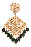 Buy_Riana Jewellery_Green Embellished Geometric Pattern Brooch _at_Aza_Fashions