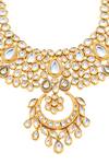 Buy_Minaki_Gold Plated Beads, Diamonds Kundan Pendant Necklace Set _Online_at_Aza_Fashions
