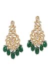 Minaki_Green Beads, Diamonds Kundan Embellished Necklace Set _Online_at_Aza_Fashions