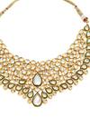 Buy_Minaki_Green Diamonds, Stones Kundan Geometric Necklace Set _Online_at_Aza_Fashions