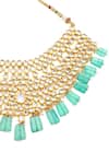MINAKI_Green Beads, Diamonds Kundan Embellished Necklace Set _Online_at_Aza_Fashions