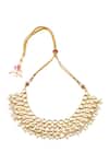 Buy_Minaki_White Pearls, Diamonds Kundan Embellished Necklace Set _Online_at_Aza_Fashions