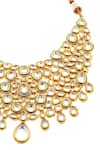 Buy_Minaki_Gold Plated Stones, Gota Patti, Diamonds Kundan Embellished Necklace Set _Online_at_Aza_Fashions