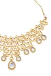 MINAKI_Gold Plated Diamonds, Stones Kundan Triangle Shaped Necklace Set _Online_at_Aza_Fashions