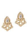 Shop_MINAKI_Gold Plated Diamonds, Stones Kundan Triangle Shaped Necklace Set _Online_at_Aza_Fashions