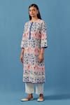 Buy Sage Saga Pink Muslin, Linen Embroidery Round Neck Floral Print Kurta Palazzo Set Online at Aza Fashions Buy_Sage Saga_Pink Muslin, Linen Embroidery Round Neck Floral Print Kurta Palazzo Set _Online_at_Aza_Fashions
