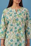 Shop_Sage Saga_Ivory Muslin, Linen, Lace Embroidery Round Floral Vine Print Kurta Palazzo Set _Online_at_Aza_Fashions