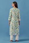 Shop_Sage Saga_Ivory Muslin, Linen, Lace Embroidery Round Floral Vine Print Kurta Palazzo Set _at_Aza_Fashions