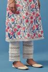 Shop_Sage Saga_Ivory Linen, Cotton, Muslin Embroidery Round Neck Floral Print Kurta Palazzo Set _Online_at_Aza_Fashions