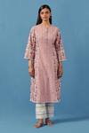 Buy Sage Saga Pink Lace, Linen Embroidery Malhaar Stripe And Floral Print Kurta With Palazzo For Kids at Aza Fashions Buy_Sage Saga_Pink Lace, Linen Embroidery Malhaar Stripe And Floral Print Kurta With Palazzo For Kids_at_Aza_Fashions