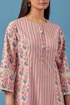 Buy Sage Saga Pink Lace, Linen Embroidery Malhaar Stripe And Floral Print Kurta With Palazzo For Kids Online at Aza Fashions Buy_Sage Saga_Pink Lace, Linen Embroidery Malhaar Stripe And Floral Print Kurta With Palazzo For Kids_Online_at_Aza_Fashions