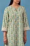 Buy Sage Saga Yellow , Cotton Badra Floral Print Kurta With Pant For Kids Online at Aza Fashions Buy_Sage Saga_Yellow , Cotton Badra Floral Print Kurta With Pant For Kids_Online_at_Aza_Fashions