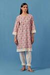 Buy Sage Saga Pink , Cotton Badra Flower Print Kurta With Pant For Kids at Aza Fashions Buy_Sage Saga_Pink , Cotton Badra Flower Print Kurta With Pant For Kids_at_Aza_Fashions
