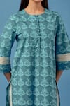 Buy Sage Saga Blue , Linen, Cotton Barkha Floral Print Kurta With Pant For Kids Online at Aza Fashions Buy_Sage Saga_Blue , Linen, Cotton Barkha Floral Print Kurta With Pant For Kids_Online_at_Aza_Fashions