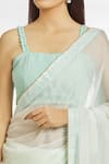 Shop_Samyukta Singhania_Blue Chiffon Celeste Stones Embellished Saree _Online_at_Aza_Fashions