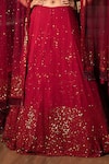 Buy_Midushi Bajoria_Maroon Lehenga And Blouse Georgette Embroidered Cutdana Sequin Embellished Set _Online_at_Aza_Fashions
