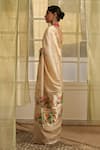 Shop_FIVE POINT FIVE_Ivory Katan Silk Woven Birds And Parrot Saree With Running Blouse  _at_Aza_Fashions