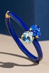 Shop_PRERTO_Blue Stones Navy Embellished Bracelet _at_Aza_Fashions