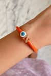 Buy_PRERTO_Orange Stones Evil Eye Charm Bracelet _at_Aza_Fashions