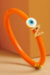 Shop_PRERTO_Orange Stones Evil Eye Charm Bracelet _at_Aza_Fashions