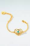 Buy_PRERTO_Gold Plated Evil Eye Charm Bracelet _at_Aza_Fashions