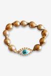 Buy_PRERTO_Gold Plated Baroque Evil Eye Charm Bracelet _at_Aza_Fashions