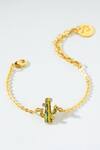 Buy_PRERTO_Multi Color Stones Gold Desert Flora Bracelet _at_Aza_Fashions
