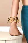 Buy_Zaza By Somya_Gold Plated Tone Interlaced Geometric Bracelet _at_Aza_Fashions