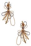 Shop_Zaza By Somya_Gold Plated Interlaced Two Tone Drop Down Earrings _at_Aza_Fashions