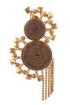 Zaza By Somya_Gold Plated Metallic Thread Stud Embellished Dangler Earrings _Online_at_Aza_Fashions