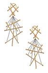 Zaza By Somya_Gold Plated Criss Cross Dangler Earrings _Online_at_Aza_Fashions