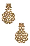 Shop_Zaza By Somya_Gold Plated Geometric Mosaic Drop Earrings _at_Aza_Fashions