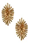 Shop_Zaza By Somya_Gold Plated Floral Bloom Stud Earrings _at_Aza_Fashions