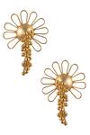 Shop_Zaza By Somya_Gold Plated Floral Ball Cluster Earrings _at_Aza_Fashions