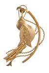 Zaza By Somya_Gold Plated Carved Bird Dangler Earrings _Online_at_Aza_Fashions