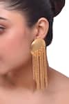 Buy_Zaza By Somya_Gold Plated Chain Tassel Round Dangler Earrings _at_Aza_Fashions