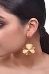 Buy_Zaza By Somya_Gold Plated Floral Blossom Drop Earrings _at_Aza_Fashions