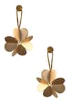 Shop_Zaza By Somya_Gold Plated Floral Blossom Drop Earrings _at_Aza_Fashions