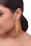 Buy_Zaza By Somya_Gold Plated Chain Dangler Earrings _at_Aza_Fashions