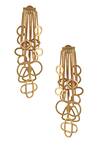 Shop_Zaza By Somya_Gold Plated Chain Dangler Earrings _at_Aza_Fashions