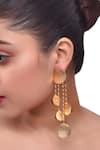 Buy_Zaza By Somya_Gold Plated Geometric Long Dangler Earrings _at_Aza_Fashions