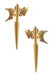 Shop_Zaza By Somya_Gold Plated Cut-out Greek Earrings _at_Aza_Fashions