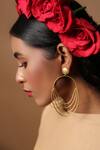 Buy_Zaza By Somya_Gold Plated Cut Work Handcrafted Hoops _at_Aza_Fashions