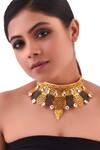 Buy_Zaza By Somya_Gold Plated Kundan Embellished Necklace _at_Aza_Fashions