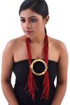 Buy_Zaza By Somya_Gold Plated Cotton Thread Necklace _at_Aza_Fashions