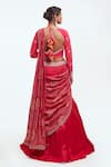 Shop_Onaya_Pink Silk Printed And Embellished Bandhani Lehenga Saree With Blouse _at_Aza_Fashions