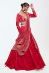 Buy_Onaya_Pink Silk Printed And Embellished Bandhani Lehenga Saree With Blouse _Online_at_Aza_Fashions